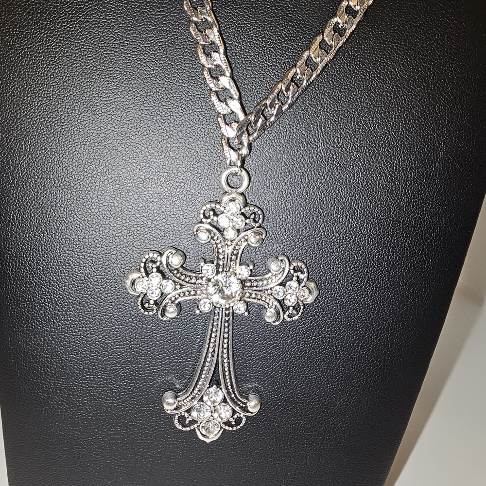 Silver Cross Pendant Necklace